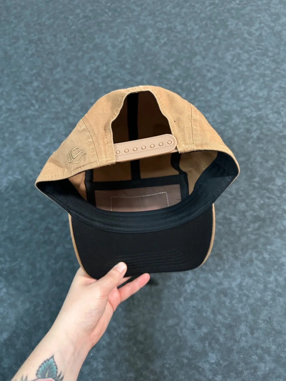 Toyota Tan 5 Panel Hat with Leather Patch